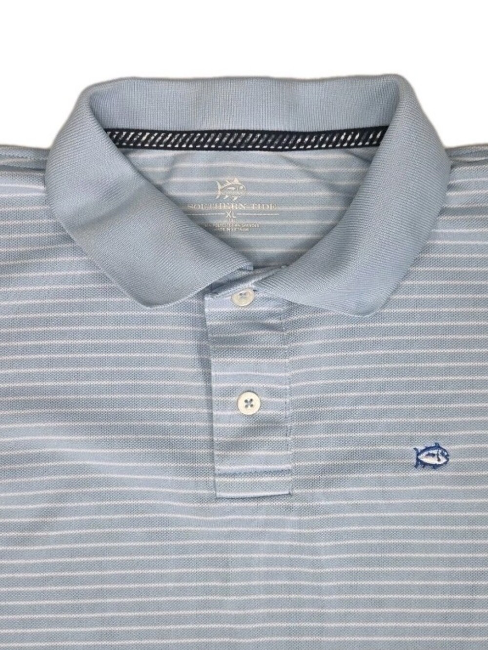 Southern Tide Driver Meadowbrook Performance Polo Boys Size XL(16) Blue Stripe